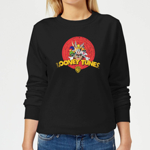 Looney Tunes Logo Distressed Women's Sweatshirt - Black - 5XL - Black