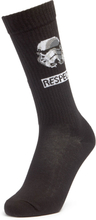 Men's Storm Trooper Face Sports Socks - Black - UK 8-11