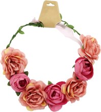 Blomsterkrans med Rosa Rosor - One size