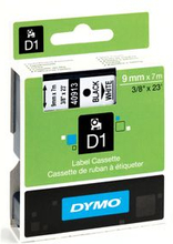 Dymo Tape Dymo D1 9 mm, musta valkoisella pohjalla