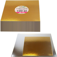 Fyrkantiga Tårtbrickor Guld & Silver 20 cm 100-pack