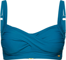 Capri,Twisted Soft Bra Swimwear Bikinis Bikini Tops Wired Bikinitops Blå Abecita*Betinget Tilbud