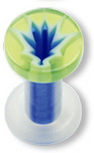 Blue Weed Akryl - Piercing Plugg - Strl 1,2 mm