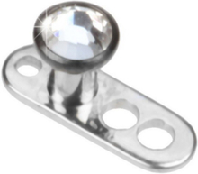 Shiny Crystal Stone Dermal Anchor - Strl 1.6 x 2.5mm med 4 mm kule