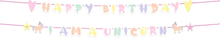 Bokstavsgirlang Happy Birthday Unicorns & Rainbows