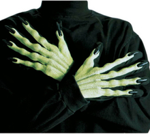 Svarte hansker med Grønne 3D Heksehender