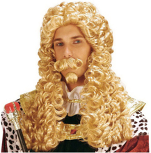 Lord Middelalder - Blond Krøllete Parykk, Bart og Skjeggtust