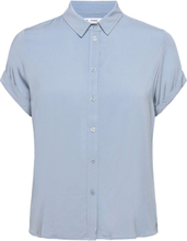 Majan Ss Shirt 9942 Kortermet Skjorte Blå Samsøe Samsøe*Betinget Tilbud