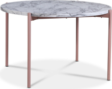 Aspö runt matbord Ø120cm - Ljus marmor/rosa