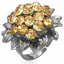 Topaz Bouquet - Oxiderat Silverfärgad Ring