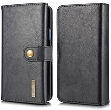 DG.MING Split Leather Multi-slot Purse with Inner PC Back Case for Samsung Galaxy S9+ G965