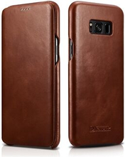ICARER Curved Edge Vintage Genuine Leather Flip Shell for Samsung Galaxy S8 G950