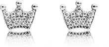 Örhängen "Crown" med vita Austrian Crystals och i 925 Sterling silverplätering
