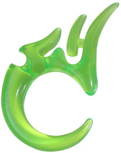Genomskinlig Grön Dragon Claw Expander Örpiercing i Akryl 4 mm