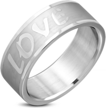 LOVE - Silverfärgad Ring i Kirurgisk Stål