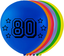 80 tal - 8 stk Flerfärgade Ballonger 26 cm