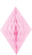 1 st Ljusrosa Diamantformad Honeycomb 35 cm