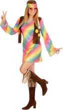 Rainbow Hippie Girl - Kostyme - Strl XL