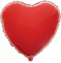 Röd Folieballong med Hjärtform 45 cm