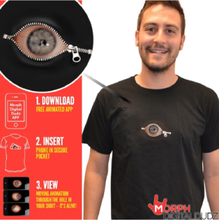 Zipper Creepy Eye - NYHET! Digital Dudz T-shirt med Ficka för Animation