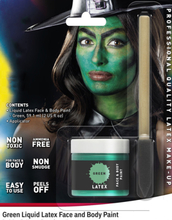Grön Flytande Latex UTAN AMMONIAK för Ansikte och Kropp med Svamp Borste 56 ml