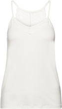 Crtrulla Jersey Top T-shirts & Tops Sleeveless Hvit Cream*Betinget Tilbud