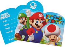 8 stk Invitasjoner - Super Mario Party