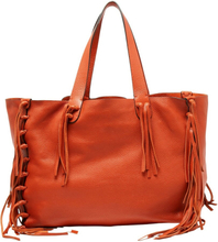 Pre -owned Pebbled Leather Fringe C -Rockee Tote
