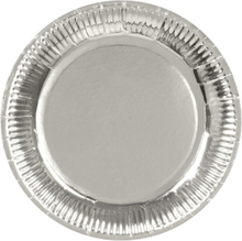 12x Zilveren feest borden van karton 23 cm