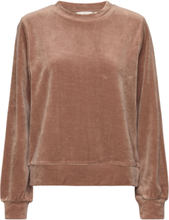 Cindy Sweatshirt Gots Tops Sweatshirts & Hoodies Sweatshirts Brown Basic Apparel