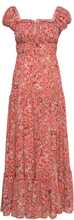 Ruched Detail Flower Dress Maxikjole Festkjole Multi/mønstret Mango*Betinget Tilbud