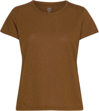 Texture Tee T-shirts & Tops Short-sleeved Brun Casall*Betinget Tilbud