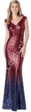 Szykowna suknia cekinowa o kroju syreny, ombre czerwono granatowe, by Stephanie Pratt