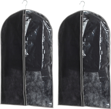 Set van 2x stuks kleding/beschermhoes zwart 100 cm inclusief kledinghangers