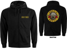 Guns N"' Roses: Unisex Zipped Hoodie/Classic Logo (Back Print) (Large)