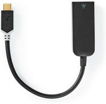 Nedis USB-nätverkskort | USB 3.2 Gen 1 | 1000 Mbps | USB-C- Hane | RJ45 Hona | 0.20 m | Rund | Guldplaterad | Förtent Koppar | Antracit | Låda