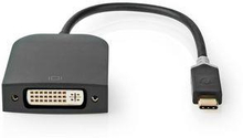 Nedis USB-C- Adapter | USB 3.2 Gen 1 | USB-C- Hane | DVI-D 24+1-Pin Hona | 1080p | 0.20 m | Rund | Guldplaterad | PVC | Antracit | Window Box med Euro Lock