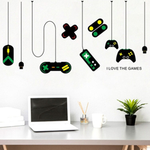 2 PCS Game Console Game Handle Chandelier Wall Stickers Internet Cafe Study Computer Desk Background Sticker