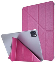 Silke Texture Origami Stand Læder Smart Tablet Cover Shell til iPad Air (2020)