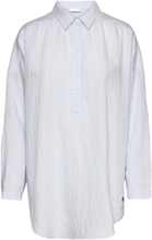 Arhavi Striped Half Placket Shirt Tops Shirts Long-sleeved Blue Tamaris Apparel
