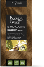 IL MIO COLORE - Colorazione permanente capelli - con Keratina vegetale, oli e burri vegetali, estratto biologico di fiore di Verbasco - COPERTURA OTTIMALE DEI CAPELLI BIANCHI - BIONDO N7