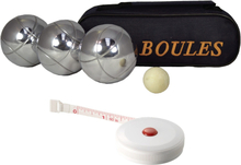 Kaatsbal ballen gooien jeu de boules set in draagtas + compact meetlint/rolmaat 1,5 meter