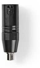 XLR adapter | XLR 3-Pin Han | RCA Hunstik | Nikkelplateret | Lige | Metal | Sort | 1 stk. | Plastikp