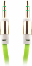 Platt och trasselfri AUX-kabel 3,5mm ha - 3,5mm ha, 1m (Grön)