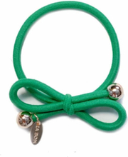 Hair Tie With Gold Bead - Kelly Green Accessories Hair Accessories Scrunchies Grønn Ia Bon*Betinget Tilbud