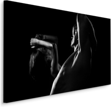 Schilderij - Man en vrouw, zwart-wit, 4 maten, premium print