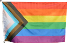 Flagga Progress Pride med D-ögla