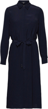 Shirt Dress With Lenzing™ Ecovero™ Knælang Kjole Navy Esprit Collection