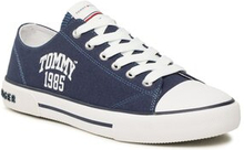 Tygskor Tommy Hilfiger Varisty Low Cut Lace-Up Sneaker T3X9-32833-0890 S Mörkblå