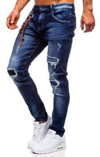 Granatowe jeansowe spodnie męskie slim fit Denley R85019W0